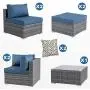 Walsunny 7pcs Patio Outdoor Furniture Sets,Low Back All-Weather Rattan Sectional Sofa with Tea Table&Washable Couch Cushions&Ottoman (Aegean Blue) Walsunny 7pcs Patio Outdoor Furniture Sets,Low Back All-Weather Rattan Sectional Sofa with Tea Table&Washable Couch Cushions&Ottoman (Aegean Blue)