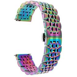 TRUMiRR Colorful Band for Galaxy Watch 3 45mm / Galaxy Watch 46mm / Gear S3, 22mm Solid Stainless Steel Metal Watchband Quick Release Strap for Samsung Galaxy Watch3 45mm Smartwatch