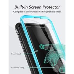 YOUMAKER Kickstand Case for Galaxy S10 Plus, Built-in Screen Protector Work with Fingerprint ID Full Body Heavy Duty Protection Shockproof Cover for Samsung Galaxy S10+ Plus 6.4 inch - Blue