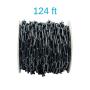 Houseables Plastic Chain, Safety Barrier, 124 Foot, 2'' Links, Light Weight, UV Protected, Accessory for Crowd Control, Queue Line, Decoration, Chains Link Fence (Black)