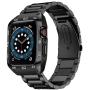 HATALKIN Compatible with Apple Watch Band 44mm with Metal Bumper Case,Rugged Men Bands for Apple Watch SE/iWatch Series 6 5 4,Stainless Steel Protective Cases Protector Drop-Proof Shockproof (Black)