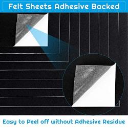 Adhesive Felt Sheet, Shynek 12 Pieces Black Felt Fabric Adhesive Sticky Back Felt Sheets for Art and Craft Making