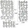 Ioffersuper Set of 3 Metal Alphabet Lowercase/Uppercase Letter with Number Cutting Dies Stencil Template for Card Making, Scrapbooking, Photo Album Embossing DIY Crafts