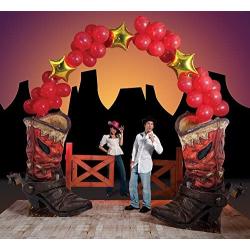 Western Cowboy Boot Balloon Arch Standup Photo Booth Prop Background Backdrop Party Decoration Decor Scene Setter Cardboard Cutout