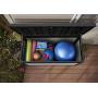 Keter Denali 150 Gallon Resin Large Deck Box-Organization and Storage for Patio Furniture, Outdoor Cushions, Garden Tools and Pool Toys, Grey & Black