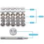 crafts man 150 PCS Canvas Snap Kit Tool,Metal Screws Snaps Marine Grade 3/8'' Socket Stainless Steel Boat Canvas Snaps with 2 Pcs Setting Tool for Boat Cover Furniture (150 pcs)