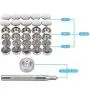 crafts man 150 PCS Canvas Snap Kit Tool,Metal Screws Snaps Marine Grade 3/8'' Socket Stainless Steel Boat Canvas Snaps with 2 Pcs Setting Tool for Boat Cover Furniture (150 pcs)