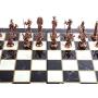 Ancient Egypt Pharaoh Antique Copper Figures Metal Chess Set for Adults,Handmade Pieces and Marble Design Wood Chess Board King 3.4 inc