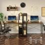 Rolanstar Computer Desk L Shaped 47'', Corner Desk with Shelves, Home Office Desk with 4-Tier Storage Bookshelf, Study Writing Table, Workstation, Stable Metal Frame, Rustic Brown