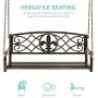 Best Choice Products 2-Person Metal Outdoor Porch Swing, Hanging Patio Bench w/Weather-Resistant Steel, 485lb Weight Capacity - Bronze