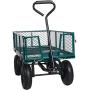 Dporticus Four-Wheel Trailer Large Folding Wagon Side Cart 560lbs Load Capacity, Handling Truck Pull for Outdoor Garden Warehouse Beach