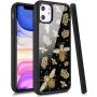 LuGeKe Queen Bee Print Phone Case for iPhone 7/iPhone 8/iPhone SE 2020,Golden Crown Pattern Case Cover,Soft Silicone Case Metal Sheet Anti-Stratch Bumper Protective Girls Phonecase(Fashion Bee)