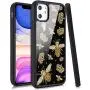 LuGeKe Queen Bee Print Phone Case for iPhone 7/iPhone 8/iPhone SE 2020,Golden Crown Pattern Case Cover,Soft Silicone Case Metal Sheet Anti-Stratch Bumper Protective Girls Phonecase(Fashion Bee)