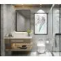 ANDY STAR Wall Mirror for Bathroom, 24x36 Inch Black Bathroom Mirror, Stainless Steel Metal Frame with Rounded Corner, Rectangle Glass Panel Wall Mounted Mirror Decorative for Bathroom ANDY STAR Wall Mirror for Bathroom, 24x36 Inch Black Bathroom Mirror, Stainless Steel Metal Frame with Rounded Corner, Rectangle Glass Panel Wall Mounted Mirror Decorative for Bathroom