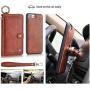 JAZ iPhone 8 Wallet Case / iPhone 7 Wallet Case - Multi-Function Wristlets Zipper Purse Detachable Magnetic 14 Card Slots Money Pocket Clutch Leather Wallet Case for Apple iPhone 8 / 7 / 6S / 6 Brown