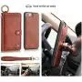 JAZ iPhone 8 Wallet Case / iPhone 7 Wallet Case - Multi-Function Wristlets Zipper Purse Detachable Magnetic 14 Card Slots Money Pocket Clutch Leather Wallet Case for Apple iPhone 8 / 7 / 6S / 6 Brown