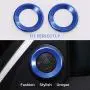 for Honda Civic 10th Gen Audio Speaker Cover Engine Start Stop Buttom Emblem, AC Switch Temperature Climate Knob Ring,Interior Accessories(Blue)