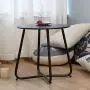 Grand patio Round Metal Side/End Table, Steel Patio Coffee Table for Bistro, Porch, Weather Resistant Outside Table Small (Black) Grand patio Round Metal Side/End Table, Steel Patio Coffee Table for Bistro, Porch, Weather Resistant Outside Table Small (Black)