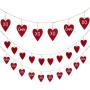 Glitzhome Valentines Metal Decor Heart Hanging Banner Love Sign for Valentines Day Front Door Wedding Engagement Anniversary Party Favor (6 feet)
