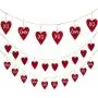 Glitzhome Valentines Metal Decor Heart Hanging Banner Love Sign for Valentines Day Front Door Wedding Engagement Anniversary Party Favor (6 feet)