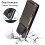 Vofolen for Galaxy Note 20 Case 5G Wallet 4-Card Flip Cover Credit Card Holder ID Slot Back Hidden Pocket Dual Layer Protective Hybrid Hard Shell TPU Bumper Armor for Samsung Note 20 6.7 Gun Metal