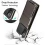 Vofolen for Galaxy Note 20 Case 5G Wallet 4-Card Flip Cover Credit Card Holder ID Slot Back Hidden Pocket Dual Layer Protective Hybrid Hard Shell TPU Bumper Armor for Samsung Note 20 6.7 Gun Metal