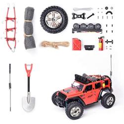 RC Crawler Simulation Decoration Accessory Fuel Tank,Decoration Fire Extinguisher，Wheel and Bracket,Light Bar,Metal Shovel,Signal Pole for Remote Control Accessory Refitted Vehicle, Replacement Parts