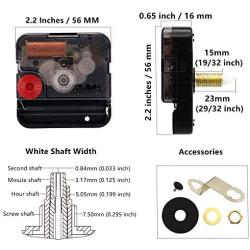 Youngtown 12888 2 Pack Clock Movement Mechanism with 4 Pairs of Short Hands Battery Silent Sweep Operated Quartz Clock Motor Kit DIY Repair Parts Replacement,Total Shaft Length is 23 mm (29/32 inch).