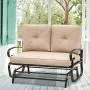 Oakmont Outdoor Loveseat Patio Swing Rocking Glider 2 Seats Metal Furniture Set(Brown) Oakmont Outdoor Loveseat Patio Swing Rocking Glider 2 Seats Metal Furniture Set(Brown)