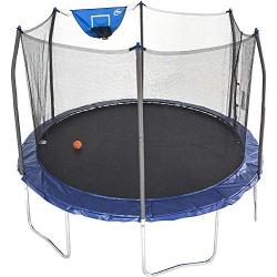 Skywalker Trampolines 12-Foot Jump N’ Dunk Trampoline with Enclosure Net - Basketball Trampoline