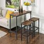 VASAGLE ALINERU Bar Table, Narrow Rectangular Bar Table, Kitchen Table, Pub Dining High Table, Sturdy Metal Frame, 39.4 x 15.7 x 35.4 Inches, Easy Assembly, Industrial Design, Rustic Brown