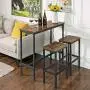 VASAGLE ALINERU Bar Table, Narrow Rectangular Bar Table, Kitchen Table, Pub Dining High Table, Sturdy Metal Frame, 39.4 x 15.7 x 35.4 Inches, Easy Assembly, Industrial Design, Rustic Brown VASAGLE ALINERU Bar Table, Narrow Rectangular Bar Table, Kitchen Table, Pub Dining High Table, Sturdy Metal Frame, 39.4 x 15.7 x 35.4 Inches, Easy Assembly, Industrial Design, Rustic Brown