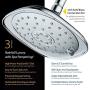 AquaDance Pressure 3-Function Giant 7.3-Inch Designer Rain Shower Head w/High Pulsating Massage & Whisper-Quiet(TM) Technology More Power-Less Noise/Brass Metal Connection Nut, Anti-Clog Jets, Chrome