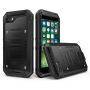 Compatible iPhone 8 Case, SE 2020 Waterproof Phone Case for iPhone 7 with Stand, Shockproof Military Grade Heavy Duty Silicone with Screen Protector Full Body Rugged Armor Metal Cover for Apple Black