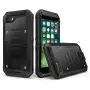 Compatible iPhone 8 Case, SE 2020 Waterproof Phone Case for iPhone 7 with Stand, Shockproof Military Grade Heavy Duty Silicone with Screen Protector Full Body Rugged Armor Metal Cover for Apple Black