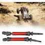 T best RC Drive Shaft, 2Pcs Aluminium Alloy Steel 1:10 Scale Remote Control Crawler Car Drive Shaft RC Upgrades Parts Accessory for ECX 2WD 1/10 RC Hobby Car(Red)