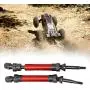 T best RC Drive Shaft, 2Pcs Aluminium Alloy Steel 1:10 Scale Remote Control Crawler Car Drive Shaft RC Upgrades Parts Accessory for ECX 2WD 1/10 RC Hobby Car(Red)
