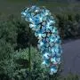 Exhart Hanging Turquoise Hydrangea Yard Stake w/Solar Garden Flower Lights, 24 LED Flower Lights Metal Stake, Outdoor Decor for Garden, Patio & Front Porch, 11'' L x 5'' W x 28'' H