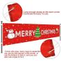 2 Pieces Large Christmas Outdoor Banner Porch Hanging Sign Merry Christmas Banner for Christmas Decoration Party Supplies Outdoor Indoor, 9.5 by 1.6 Ft