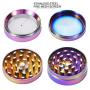 Grinder - 4 Pieces Zinc Alloy Pollen Rainbow Grinders Spice Grinder Colorful Metal Crusher with magnetic top (52mm(2inch))