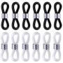 BronaGrand 12pcs Rubber Metal Ends for Eyeglass Chain Necklace Chain (6pcs Black Color +6pcs Clear Color)
