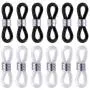 BronaGrand 12pcs Rubber Metal Ends for Eyeglass Chain Necklace Chain (6pcs Black Color +6pcs Clear Color)