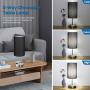 Black Touch Control Table Lamp Set of 2, with 2 USB Charging Ports&AC Outlet, 3-Way Dimmable Bedside Nightstand Lamps with Fabric Lampshade for Reading, Bedroom, Living Room, A19 LED Bulbs Included