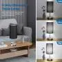 Black Touch Control Table Lamp Set of 2, with 2 USB Charging Ports&AC Outlet, 3-Way Dimmable Bedside Nightstand Lamps with Fabric Lampshade for Reading, Bedroom, Living Room, A19 LED Bulbs Included