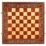 GiftHome Metal Chess Set for Adult Historical Antique Copper Rome Figures Handmade Pieces and Natural Solid Wooden Chess Board with Original Pearl Around Board and Storage Inside King 4 inc