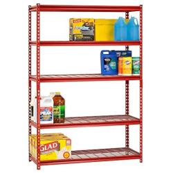 Muscle Rack UR184872-R 5-Shelf Steel Shelving Unit, 48'' Width x 72'' Height x 18'' Length, Red