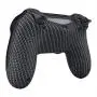eXtremeRate Black Silver Carbon Fiber Bottom Shell, Soft Touch Back Housing Case Cover, Game Improvement Replacement Parts for Playstation 4 PS4 Slim Pro Controller JDM-040, JDM-050 and JDM-055
