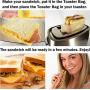 Grilled Cheese Toaster Bags Set of 3 - Non-stick Reusable Grill Cheese Tosta Bag - Toasted Sandwich Bags - Microwave Oven Toast Pouch - Toasta Maker - Toasting Toasters Sleeves by AZ-GRILL & kitchen