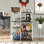 Mr IRONSTONE Kitchen Bakers Rack Utility Storage Shelf 35.5'' Microwave Stand 3-Tier+4-Tier Shelf for Spice Rack Organizer Workstation(Dark Brown) Mr IRONSTONE Kitchen Bakers Rack Utility Storage Shelf 35.5'' Microwave Stand 3-Tier+4-Tier Shelf for Spice Rack Organizer Workstation(Dark Brown)