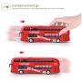 GEYIIE Bus Toys Set Of 4, Kids Die-Cast Metal Toy Cars, Pull Back Car City Bus 1:80 scale Double Decker London Vehicles, Friction Powered Cars Play Set Toys Gift For Boys Girls Toddlers 3-8 Years Old